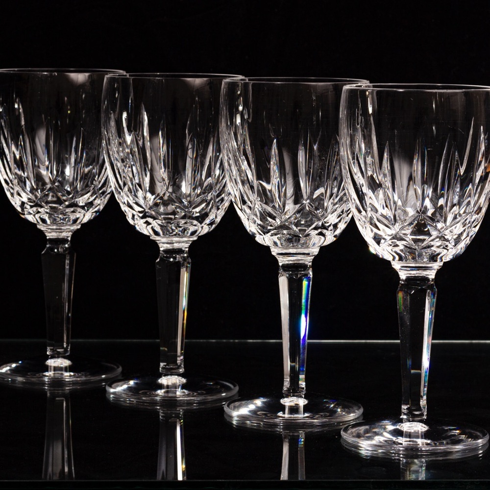 Waterford Crystal White Drinkware Set with Intricate Patterns